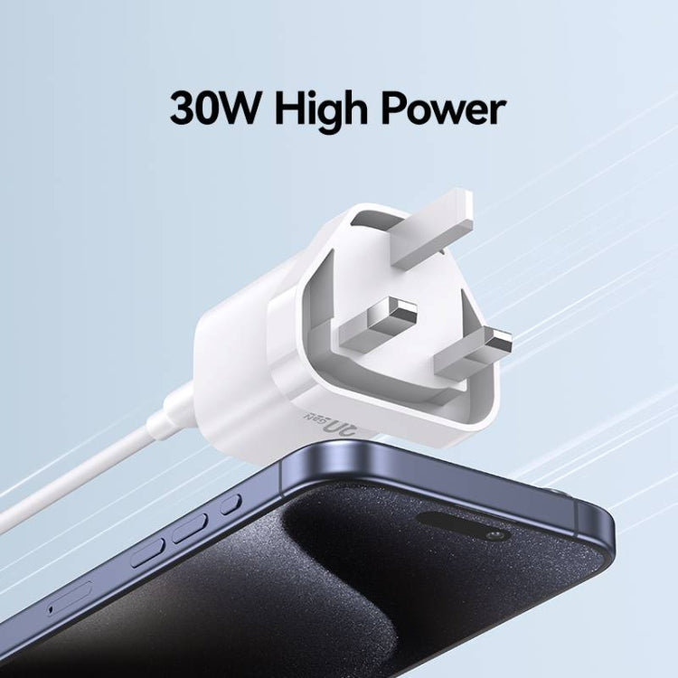 USAMS CC253 30W USB-C / Type-C GaN Fast Charger, UK Plug(Black)