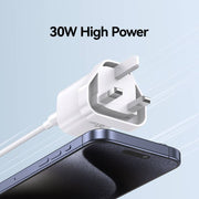 USAMS CC253 30W USB-C / Type-C GaN Fast Charger, UK Plug(Black)