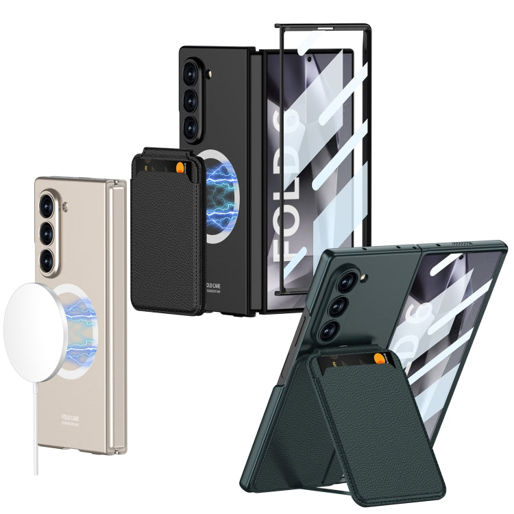 For Samsung Galaxy Z Fold6 GKK Integrated Magsafe Detachable Card Slot Phone Case(Gray)