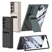 For Samsung Galaxy Z Fold6 GKK Integrated Rotor Bracket Recessed Card Bag Phone Case(Titanium Grey)
