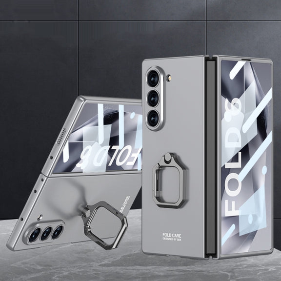 For Samsung Galaxy Z Fold6 GKK Integrated Accurate Hole Ultra-thin Square Ring Holder Phone Case(Grey)