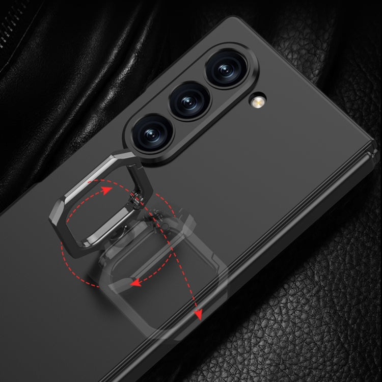 For Samsung Galaxy Z Fold6 GKK Integrated Accurate Hole Ultra-thin Square Ring Holder Phone Case(Black)