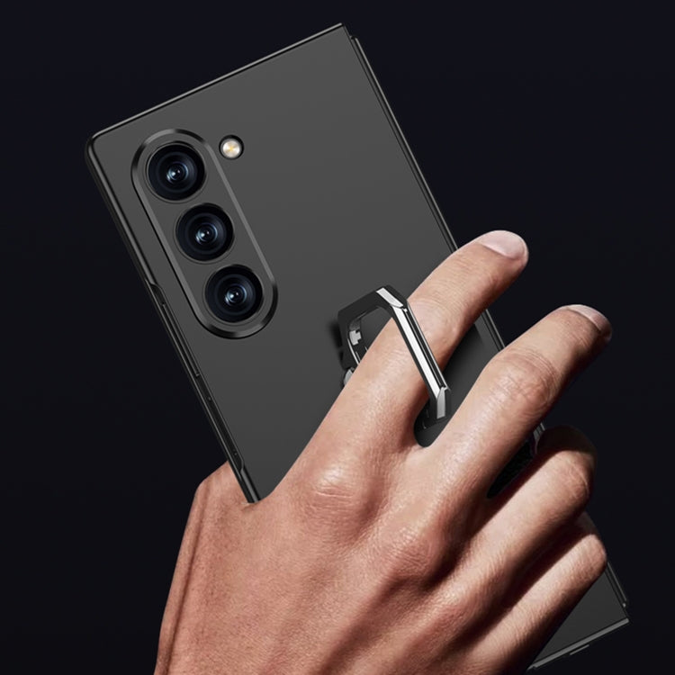 For Samsung Galaxy Z Fold6 GKK Integrated Accurate Hole Ultra-thin Square Ring Holder Phone Case(Black)