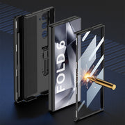For Samsung Galaxy Z Fold6 GKK Integrated Magnetic Full Coverage Flip Phone Case with Pen Box, Not Included Pen(Grey)