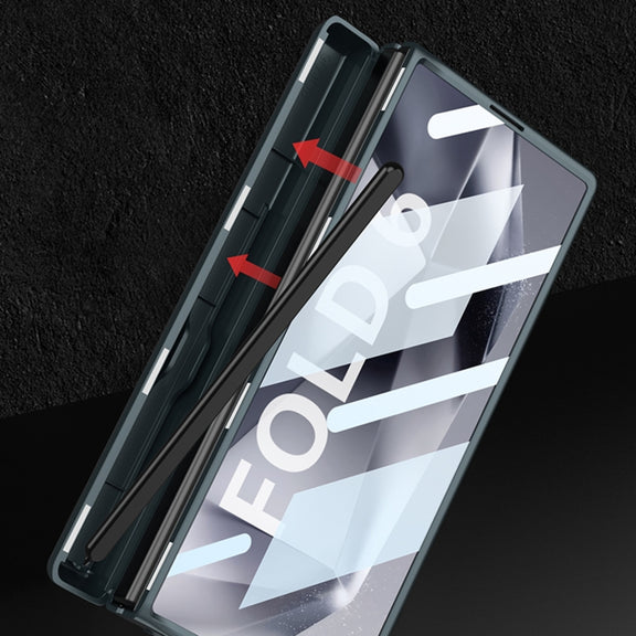 For Samsung Galaxy Z Fold6 GKK Integrated Magnetic Full Coverage Flip Phone Case with Pen Box, Not Included Pen(Silver)