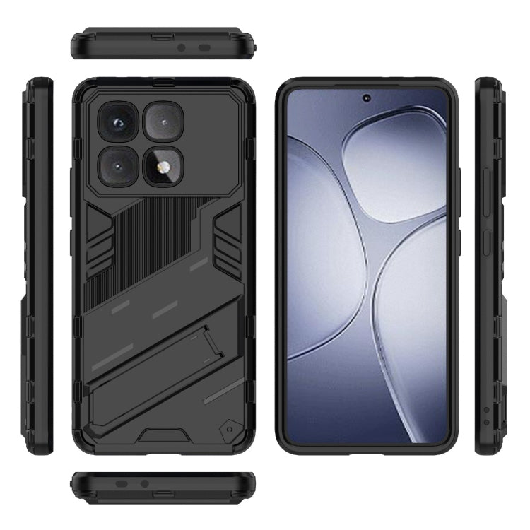 For Redmi K70 Ultra Global Punk Armor 2 in 1 PC + TPU Phone Case with Holder(Black)