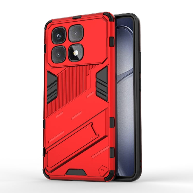 For Redmi K70 Ultra Global Punk Armor 2 in 1 PC + TPU Phone Case with Holder(Red)