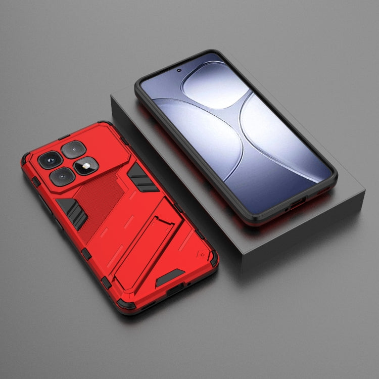 For Redmi K70 Ultra Global Punk Armor 2 in 1 PC + TPU Phone Case with Holder(Red)
