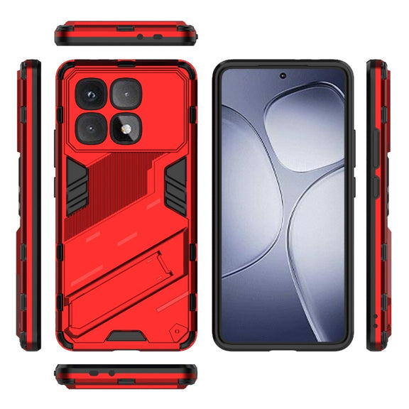 For Redmi K70 Ultra Global Punk Armor 2 in 1 PC + TPU Phone Case with Holder(Red)