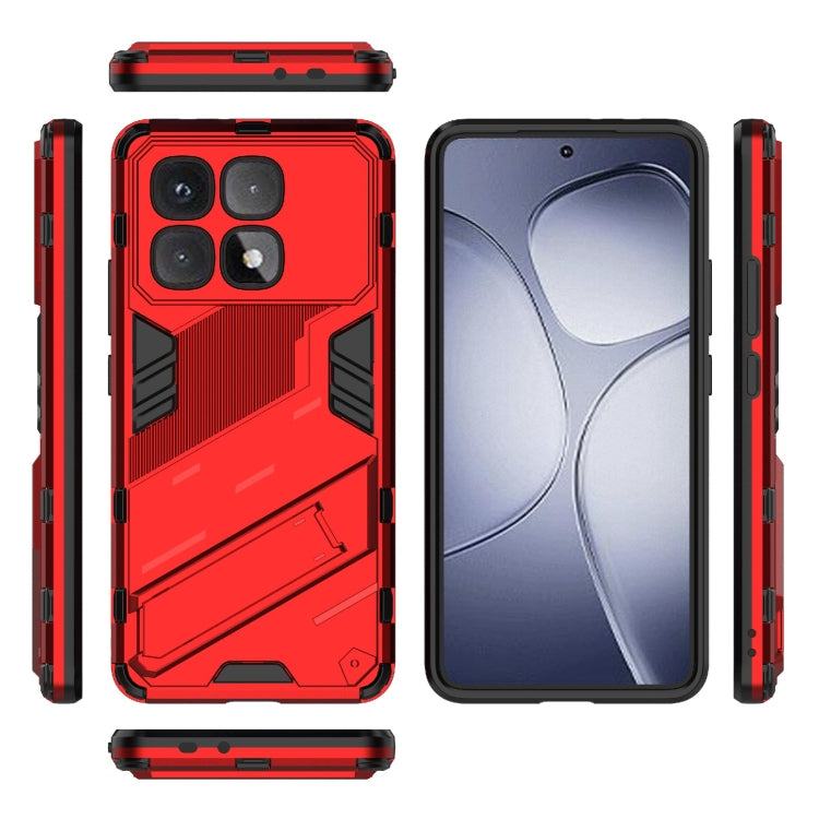 For Redmi K70 Ultra Global Punk Armor 2 in 1 PC + TPU Phone Case with Holder(Red)