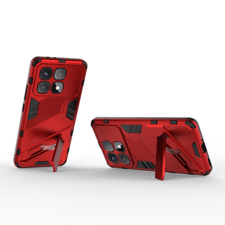 For Redmi K70 Ultra Global Punk Armor 2 in 1 PC + TPU Phone Case with Holder(Red)