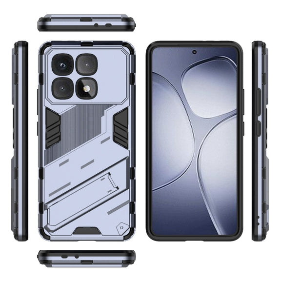 For Redmi K70 Ultra Global Punk Armor 2 in 1 PC + TPU Phone Case with Holder(Grey)