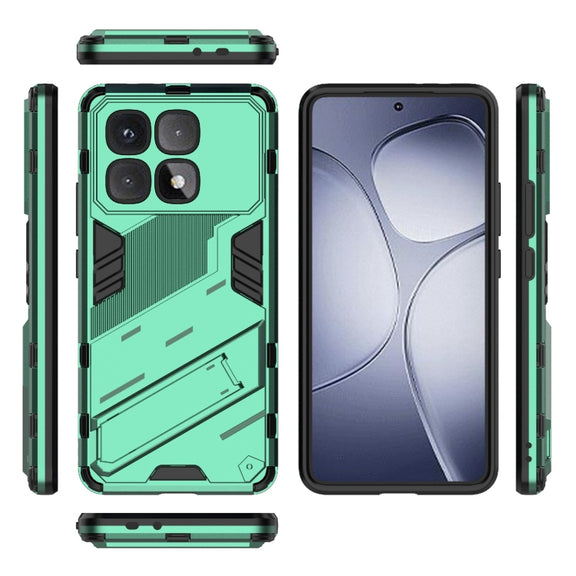For Redmi K70 Ultra Global Punk Armor 2 in 1 PC + TPU Phone Case with Holder(Green)