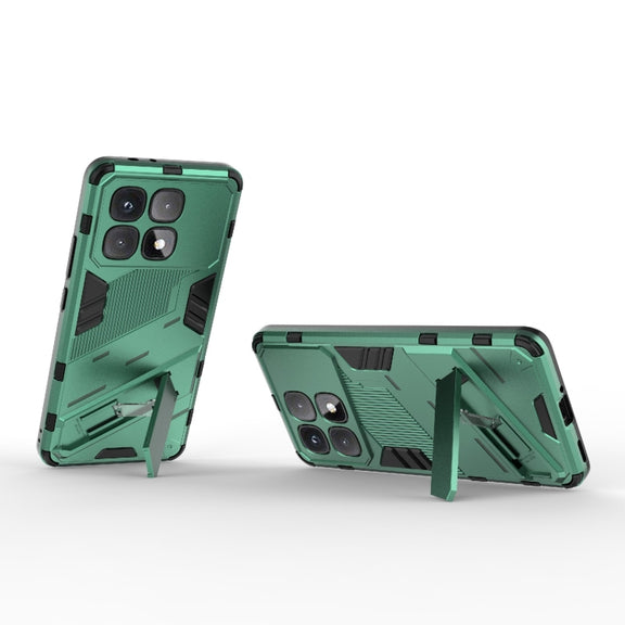 For Redmi K70 Ultra Global Punk Armor 2 in 1 PC + TPU Phone Case with Holder(Green)