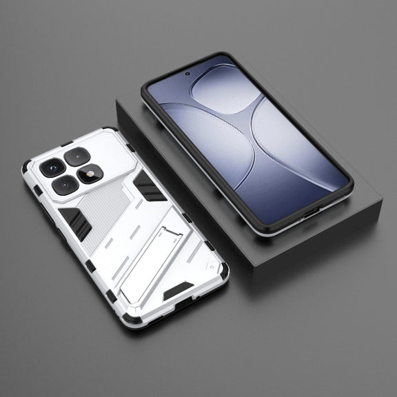 For Redmi K70 Ultra Global Punk Armor 2 in 1 PC + TPU Phone Case with Holder(White)