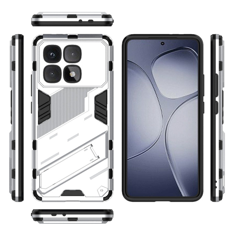 For Redmi K70 Ultra Global Punk Armor 2 in 1 PC + TPU Phone Case with Holder(White)