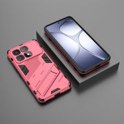 For Redmi K70 Ultra Global Punk Armor 2 in 1 PC + TPU Phone Case with Holder(Light Red)