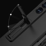 For Samsung Galaxy Z Fold6 GKK Integrated Anti Peep Full Coverage Magnetic Fold Phone Case with Pen Slot, Not Included Pen(Green)