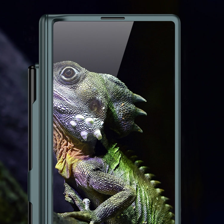 For Samsung Galaxy Z Fold6 GKK Integrated Anti Peep Full Coverage Magnetic Fold Phone Case with Pen Slot, Not Included Pen(Green)