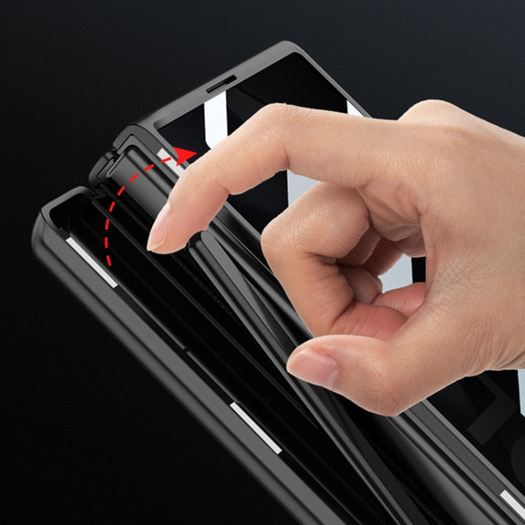 For Samsung Galaxy Z Fold6 GKK Integrated Anti Peep Full Coverage Magnetic Fold Phone Case with Pen Box, Not Included Pen(Silver)