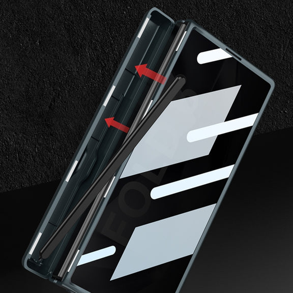 For Samsung Galaxy Z Fold6 GKK Integrated Anti Peep Full Coverage Magnetic Fold Phone Case with Pen Box, Not Included Pen(Black)