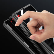 For Samsung Galaxy Z Fold6 GKK Integrated Anti Peep Full Coverage Magnetic Fold Phone Case with Pen Box, Not Included Pen(Gold)
