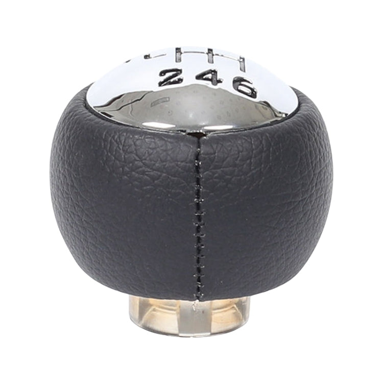For Peugeot 307 / 308 Car Gear Lever Hand Ball Leather Gear Shift Knob, Style:6 Speed
