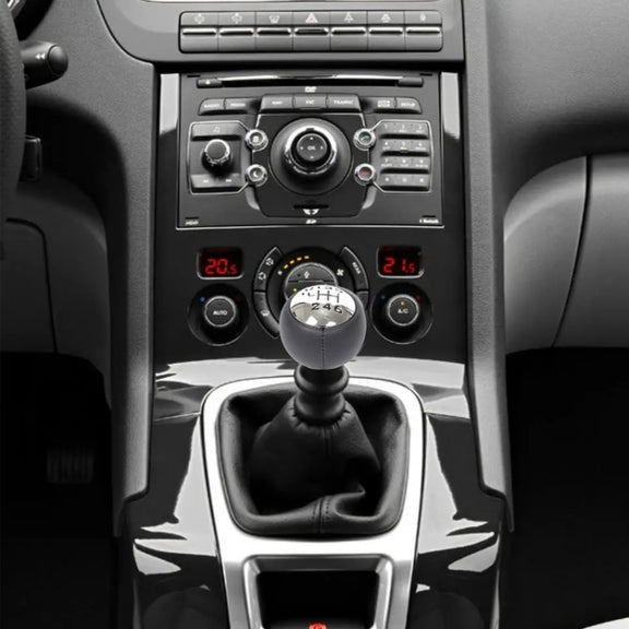 For Peugeot 307 / 308 Car Gear Lever Hand Ball Leather Gear Shift Knob, Style:6 Speed