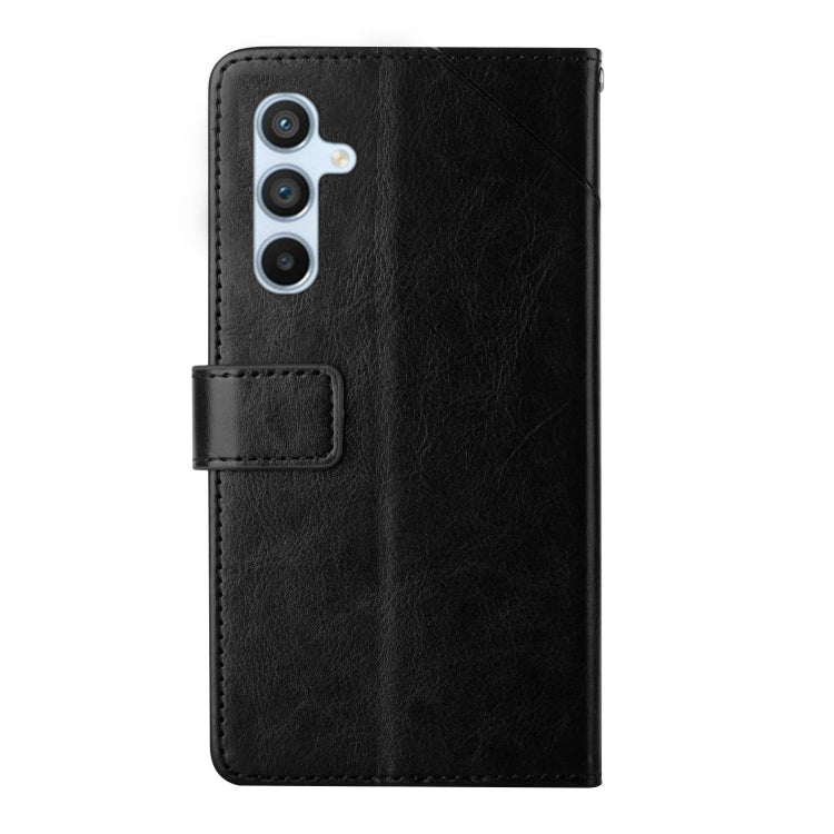 For Samsung Galaxy S25 5G Y-shaped Pattern Flip Leather Phone Case(Black)