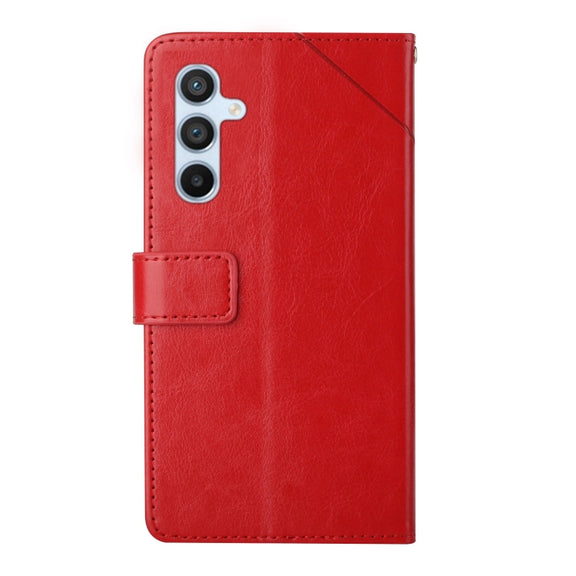 For Samsung Galaxy S25 5G Y-shaped Pattern Flip Leather Phone Case(Red)