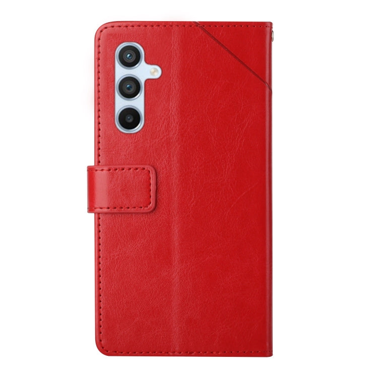 For Samsung Galaxy S25 5G Y-shaped Pattern Flip Leather Phone Case(Red)
