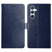 For Samsung Galaxy S25 5G Y-shaped Pattern Flip Leather Phone Case(Blue)