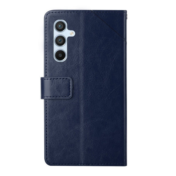 For Samsung Galaxy S25 5G Y-shaped Pattern Flip Leather Phone Case(Blue)