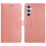 For Samsung Galaxy S25 5G Y-shaped Pattern Flip Leather Phone Case(Pink)