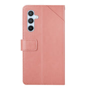 For Samsung Galaxy S25 5G Y-shaped Pattern Flip Leather Phone Case(Pink)