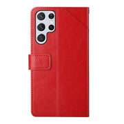 For Samsung Galaxy S25 Ultra 5G Y-shaped Pattern Flip Leather Phone Case(Red)