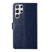 For Samsung Galaxy S25 Ultra 5G Y-shaped Pattern Flip Leather Phone Case(Blue)
