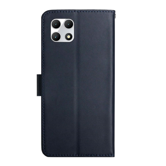 For T-Mobile REVVL 7 5G HT02 Genuine Leather Fingerprint-proof Flip Phone Case(Blue)