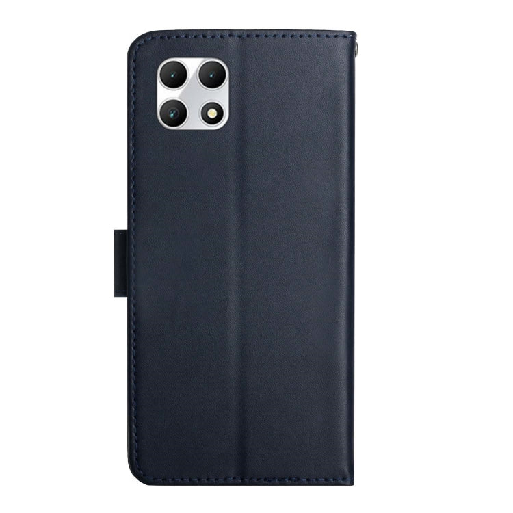 For T-Mobile REVVL 7 5G HT02 Genuine Leather Fingerprint-proof Flip Phone Case(Blue)