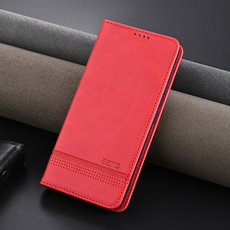 For Redmi K70 Ultra AZNS Magnetic Calf Texture Flip Leather Phone Case(Red)