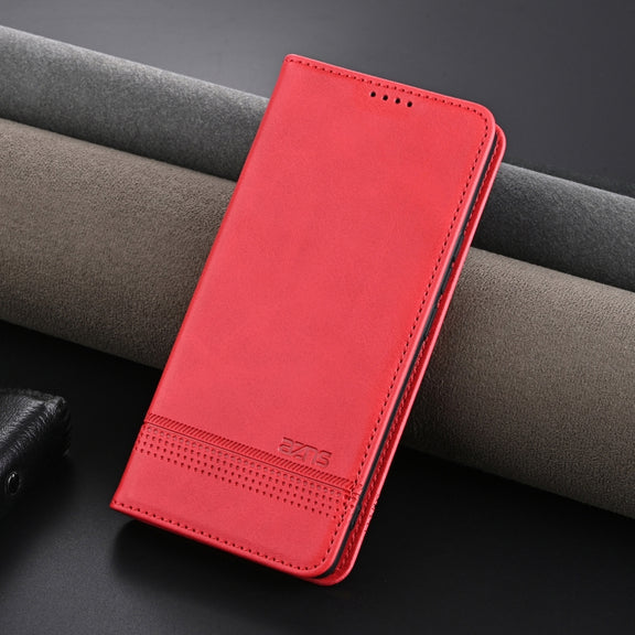 For Redmi K70 Ultra AZNS Magnetic Calf Texture Flip Leather Phone Case(Red)