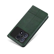 For Redmi K70 Ultra AZNS Magnetic Calf Texture Flip Leather Phone Case(Dark Green)
