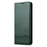 For Redmi Note 14 5G AZNS Magnetic Calf Texture Flip Leather Phone Case(Dark Green)