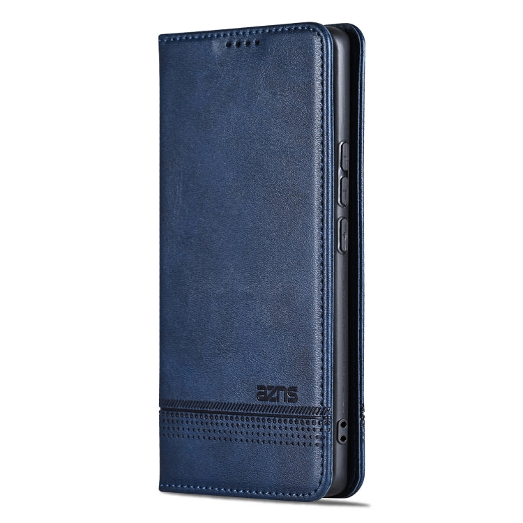 For Redmi Note 14 5G AZNS Magnetic Calf Texture Flip Leather Phone Case(Dark Blue)