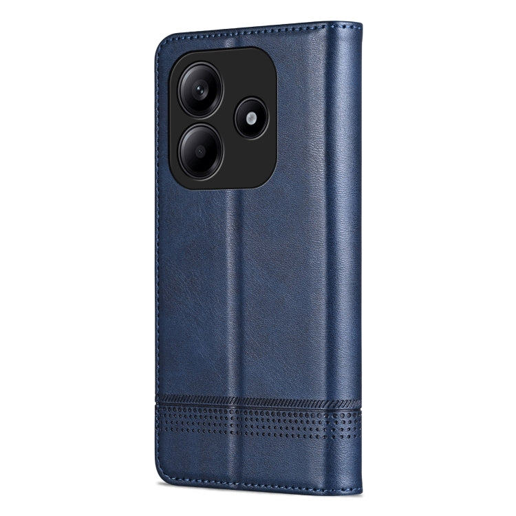For Redmi Note 14 5G AZNS Magnetic Calf Texture Flip Leather Phone Case(Dark Blue)