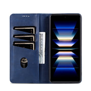 For Redmi Note 14 5G AZNS Magnetic Calf Texture Flip Leather Phone Case(Dark Blue)