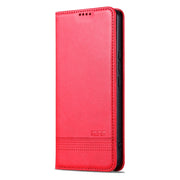 For Redmi Note 14 Pro 5G AZNS Magnetic Calf Texture Flip Leather Phone Case(Red)