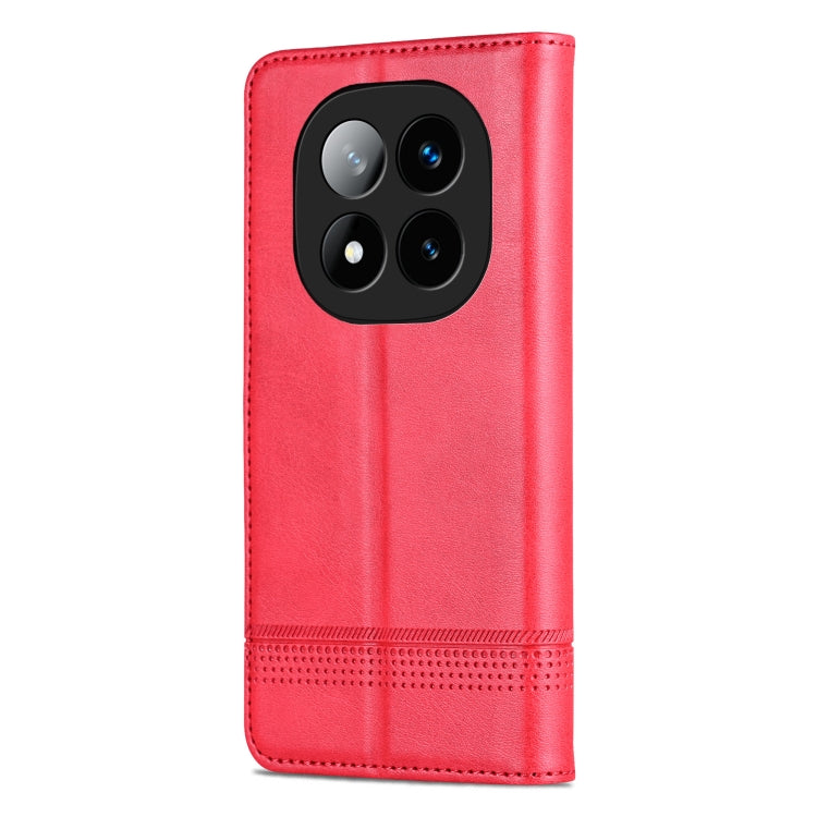 For Redmi Note 14 Pro 5G AZNS Magnetic Calf Texture Flip Leather Phone Case(Red)