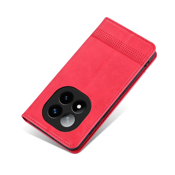 For Redmi Note 14 Pro 5G AZNS Magnetic Calf Texture Flip Leather Phone Case(Red)