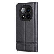 For Redmi Note 14 Pro 5G AZNS Magnetic Calf Texture Flip Leather Phone Case(Black)